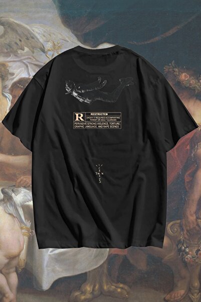 Grove Fashion Αμφίδρομη Travis Scott Cactus Sign Unisex Oversize μπλουζάκι