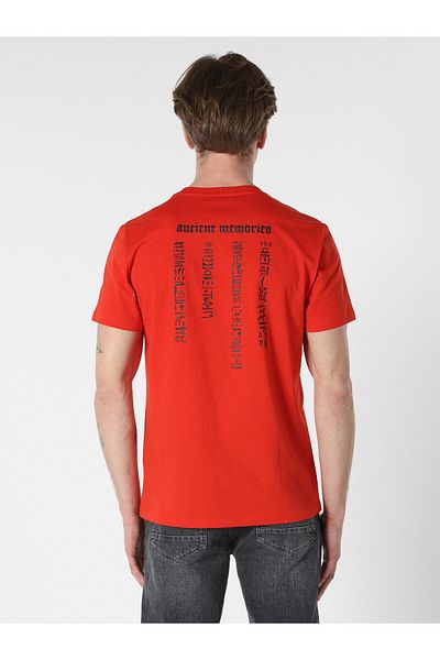 Colin's Regular Fit Printed Crew Neck Red Men's Short Sleeve T-Shirt Cl 1062741