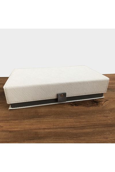 Adalinhome Multi-Purpose Leather Covered Glasses Storage Box White