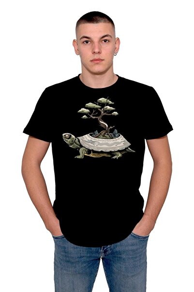 BIGROON Tricou unisex - Careta, broasca testoasa, natura, copac, scoica, casa...