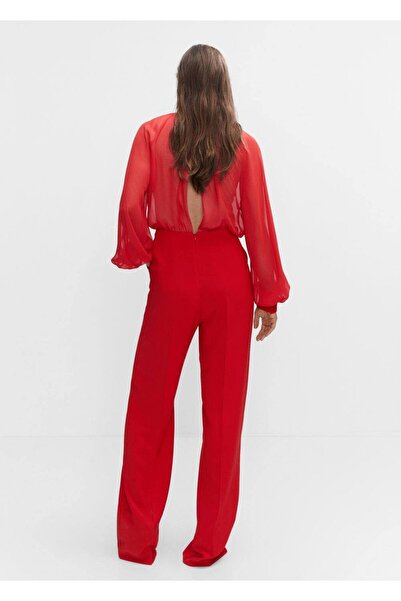 MANGO Woman Yarı Şeffaf Tül Tulum