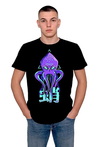 BIGROON Unisex majica Octopus Octopus Japonz Lik