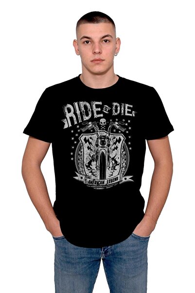 BIGROON Tricou Unisex Harley Ride Or Die Motocicletă Personalizată Legendă Am...
