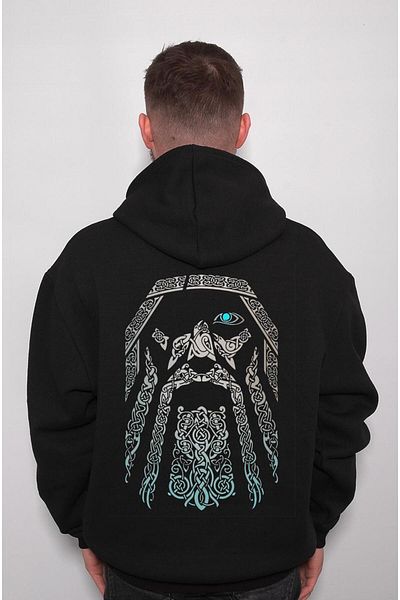 BIGROON Logo Odin Vikings - Hanorac cu glugă unisex Vikings Warrior Warrior
