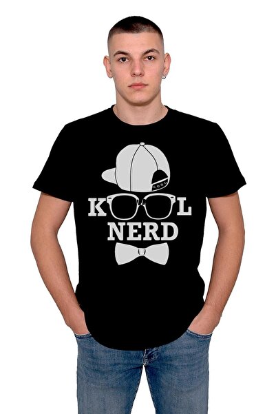 BIGROON Unisex Kool Nerd Mašna Kravata Majica - Cool Krava Naočare Majica