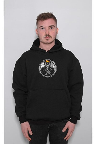 BIGROON Rider Skull Unisex Світшот з капюшоном - Сухий Череп, Ride Or Die Сме...