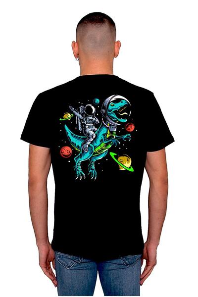 BIGROON Unisex majica - Letnji dizajn astronauta, kosmosa, svemira i dinosaurusa