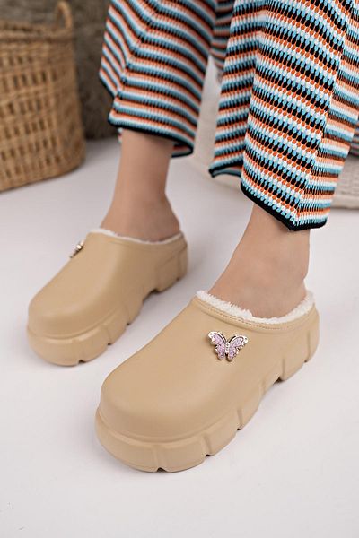 Moda Frato Modafrato HERA Σόλα Γέμισμα Παντόφλες Σπιτιού Αδιάβροχες Παντόφλες Κουζίνας Νοσοκομειακή Φόδρα μαλλί