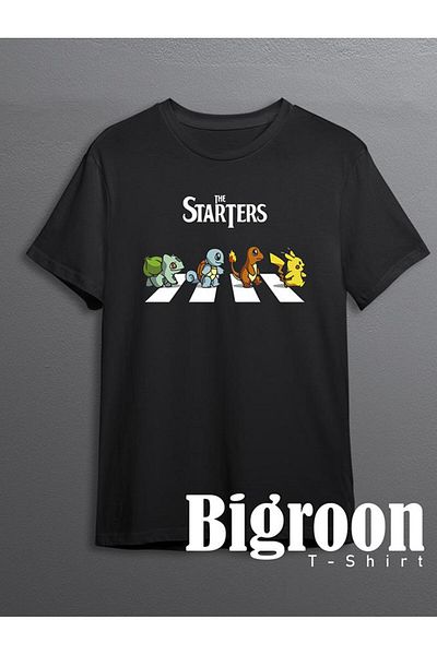 BIGROON Μπλουζάκι Pokemon Unisex - Pikachu, Charizard, Squirtle και Bulbasaur Balbazar με μοτίβο