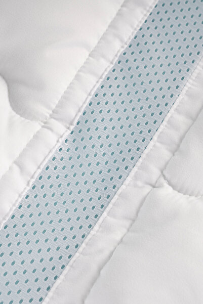 OTHELLO Clima Aria Beyaz Kapitoneli Mavi Biyeli Hava Kanallı Yorgan 155x215 Cm