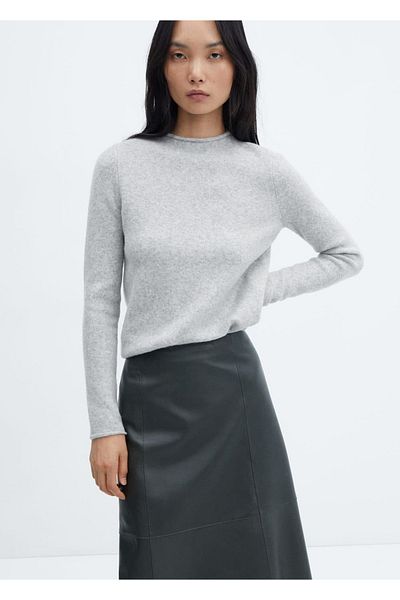 MANGO Woman Pulover decupat cu guler Perkins