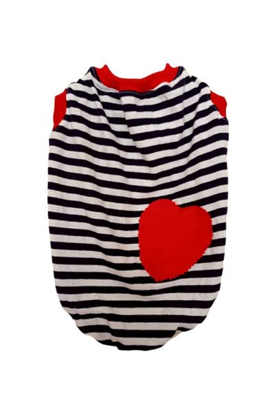 Gobo Red Heart Striped Cat and Dog Outfit Clothing