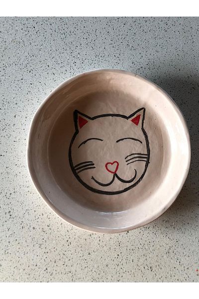 Ayşegül'ün Seramik Atölyesi Cat Dog Ceramic Food Bowl