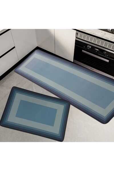 seahome Kaymaz Tabanlı Su Emici Uzun Banyo ve Mutfak Paspası 156 X 38CM TAKIM...