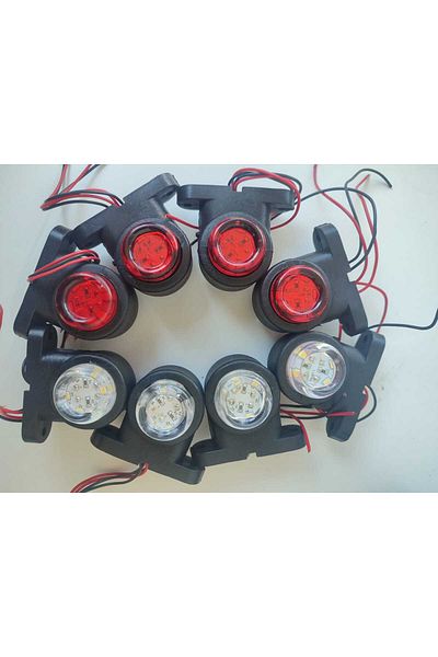 BT LED 10 pieces 6+6 LEDs mini chock LED (red-white) truck TIR accessory dorse lamp - 12/24 volt