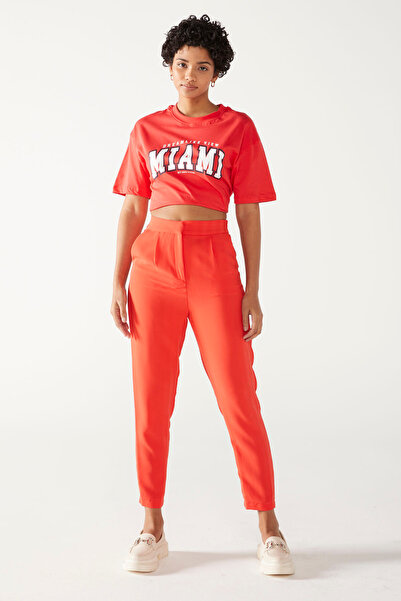 PAULMARK Sárgarépa szövet nadrág