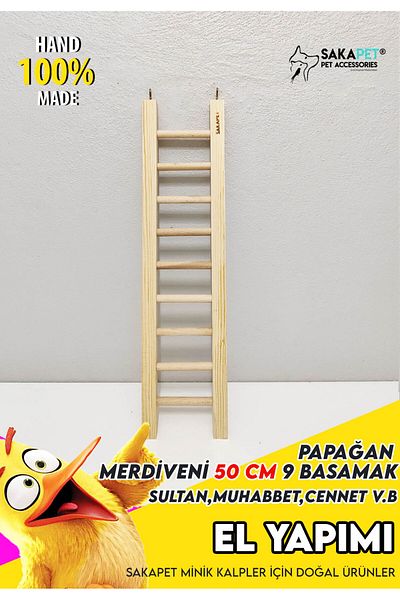 SAKAPET 50 Cm Sevda Cockatiel - Forpus Budgie Ladder