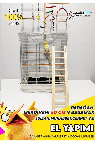 SAKAPET 50 Cm Sevda Cockatiel - Forpus Budgie Ladder