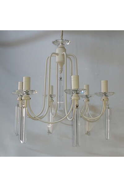 yıldırımavize Kontes Model 6 Pieces Matte Cream Chandelier