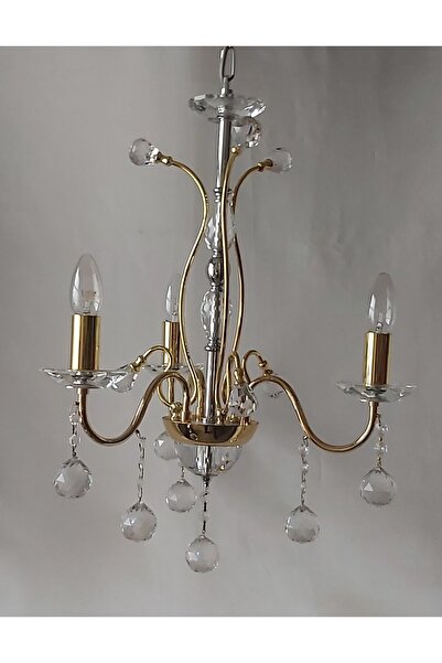 yıldırımavize NOVA MODEL KRİSTAL 3'LÜ SARI AVİZE