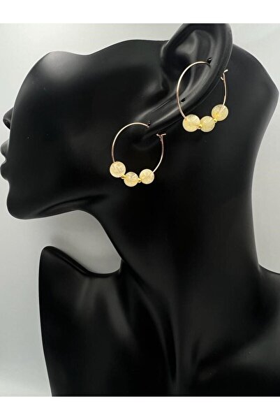 Doğal Taş Dünyası Sitrin Doğal Taş Küpe