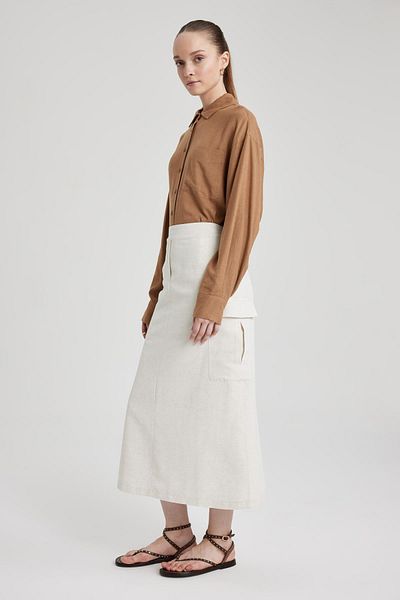 DeFacto Linen Maxi Skirt B1373ax23hs