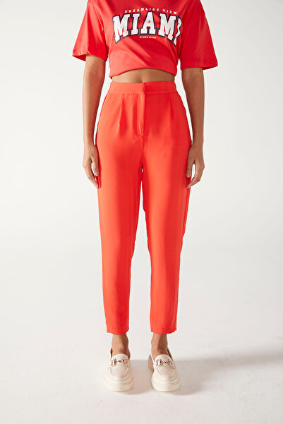 PAULMARK Sárgarépa szövet nadrág