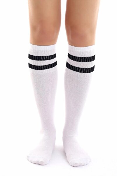 TİSTA Women's Stylish Cotton Quality Striped Patterned Knee High Socks