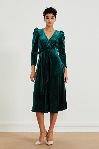 PAULMARK Rochie cu curea cu mânecă balon