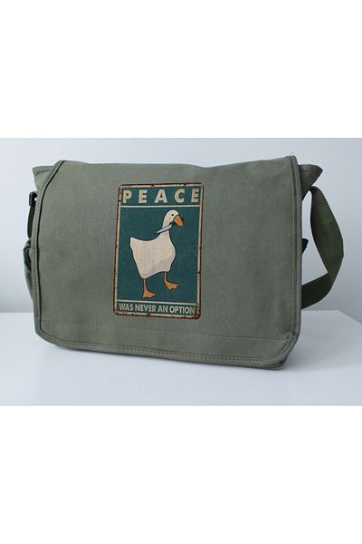 DEEFWEAR Τσάντες/τσάντες Peace Printed Messenger με ρυθμιζόμενη ζώνη και τσέπες με φερμουάρ