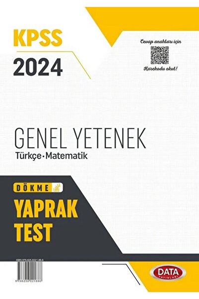 Data Yayınları Data 2024 KPSS Genel Yetenek Türkçe-Matematik Yaprak Test Data...