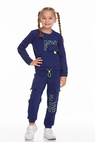 Cicitime Girl's Cotton Text Patterned Soft Textured High Quality Tracksuit Set