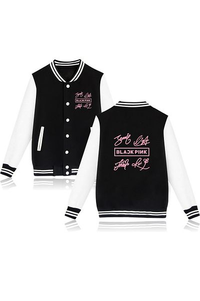 MECH BUTİK Blackpink Signature Printed Black College Coat (3 thread Raised Thick Fabric)