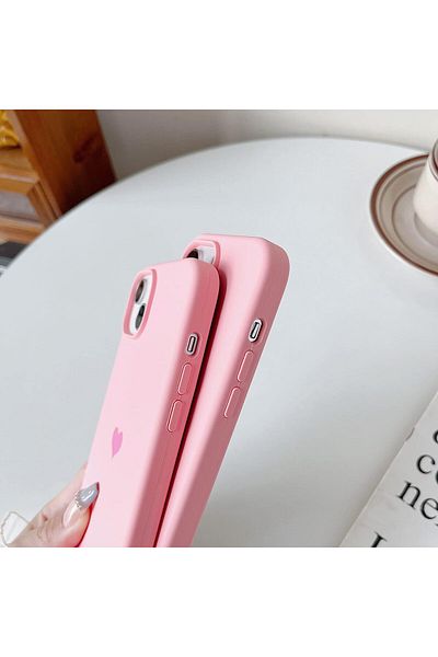 GAGA ELEKTRONİK Heart Logo Velvet Case for iPhone 14 Plus and 15 Plus