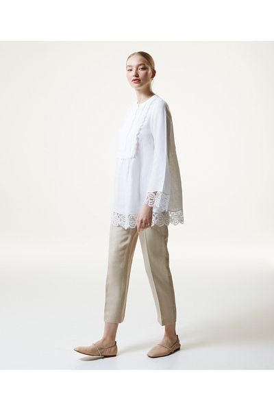 Machka Bluse aus gerippter Spitzenmischung