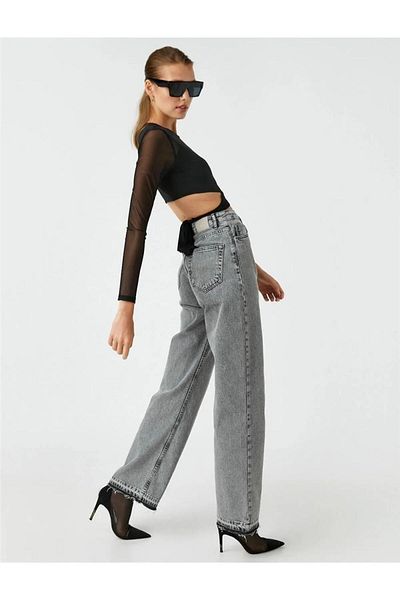 Koton 3wal40034md Gray Gray Women's Longer Straight Trousers