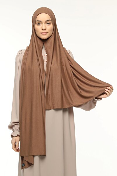 Altobeh Ready Practical Snap-on Luxury Organic Plain Combed Shawl Cross Aligned Light Chocolate
