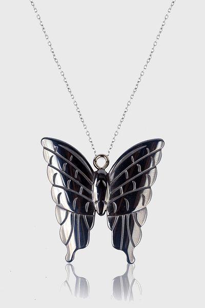 Tesbih Atölyesi Certified AAA+ Butterfly Model Natural Stone Hematite Stone Necklace