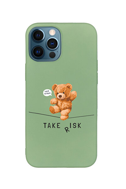 KaffCase حافظة هاتف آيفون 15 برو تيك ريسك تيدي بير من السيليكون الفاخر