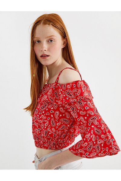 Koton Rüschenbluse mit Paisley-Muster