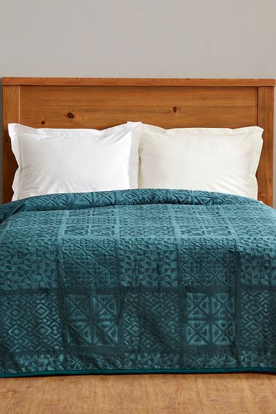 Karaca Home Blair Double Embos Blanket Petrol 200x220 Cm