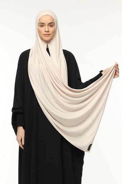 Altobeh Πολυτελές οργανικό χτενισμένο σάλι Interlocking - Cross Aligned, Dark Cream