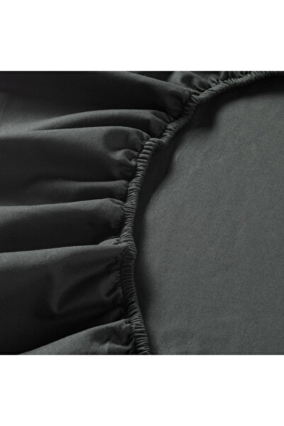 iki iplik Black Single Fitted Sheet | 100x200x25cm | 100% Cotton