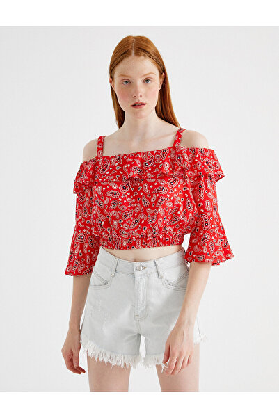 Koton Paisley mintás blúz fodros