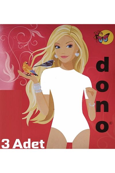 Dono Pack of 3 Children's Cotton Short Sleeve Snap-On Bodysuit