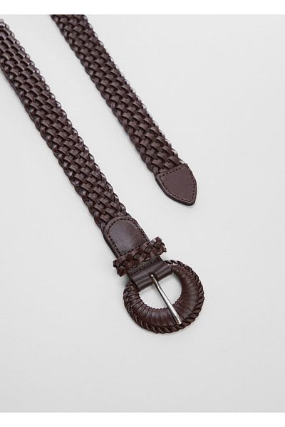 MANGO Woman Braid Patterned Leather Bracelet