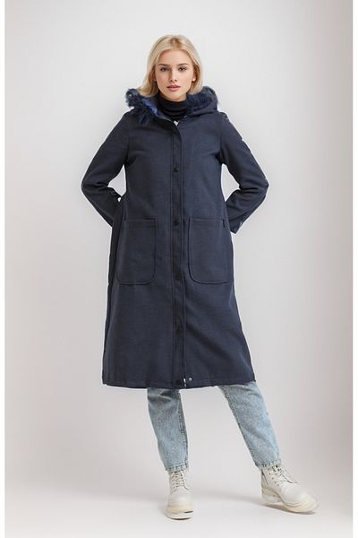 Layda Giyim Hermes Stamped Hooded Coat Dark Indigo