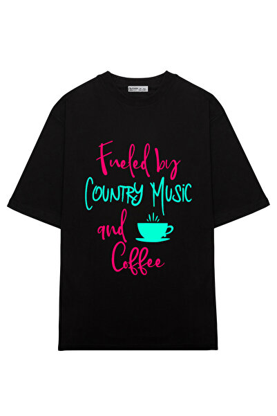 GreenMint مقاس كبير للجنسين مدفأ من موسيقى الريف ومغني القهوة Quote_OE1193