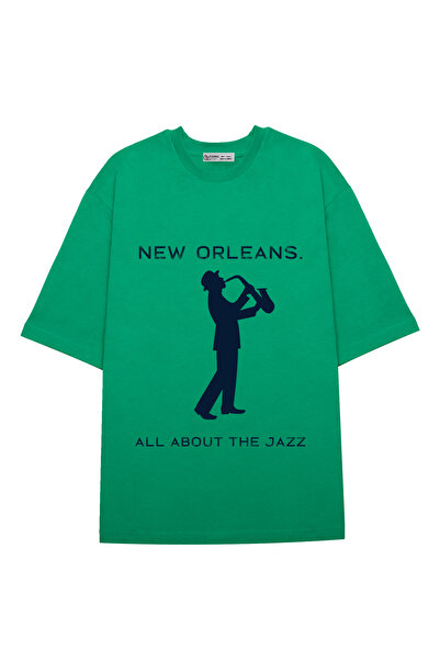 GreenMint للجنسين مقاس كبير لمهرجان موسيقى نيو أورليانز جاز ساكسفون تصميم موس...