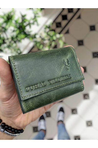 VİSSO 660 Model Granada Green Γνήσιο δέρμα Ακορντεόν Δερμάτινη θήκη πιστωτικής κάρτας Ανδρική Γυναικεία δερμάτινη τσάντα πορτοφολιού